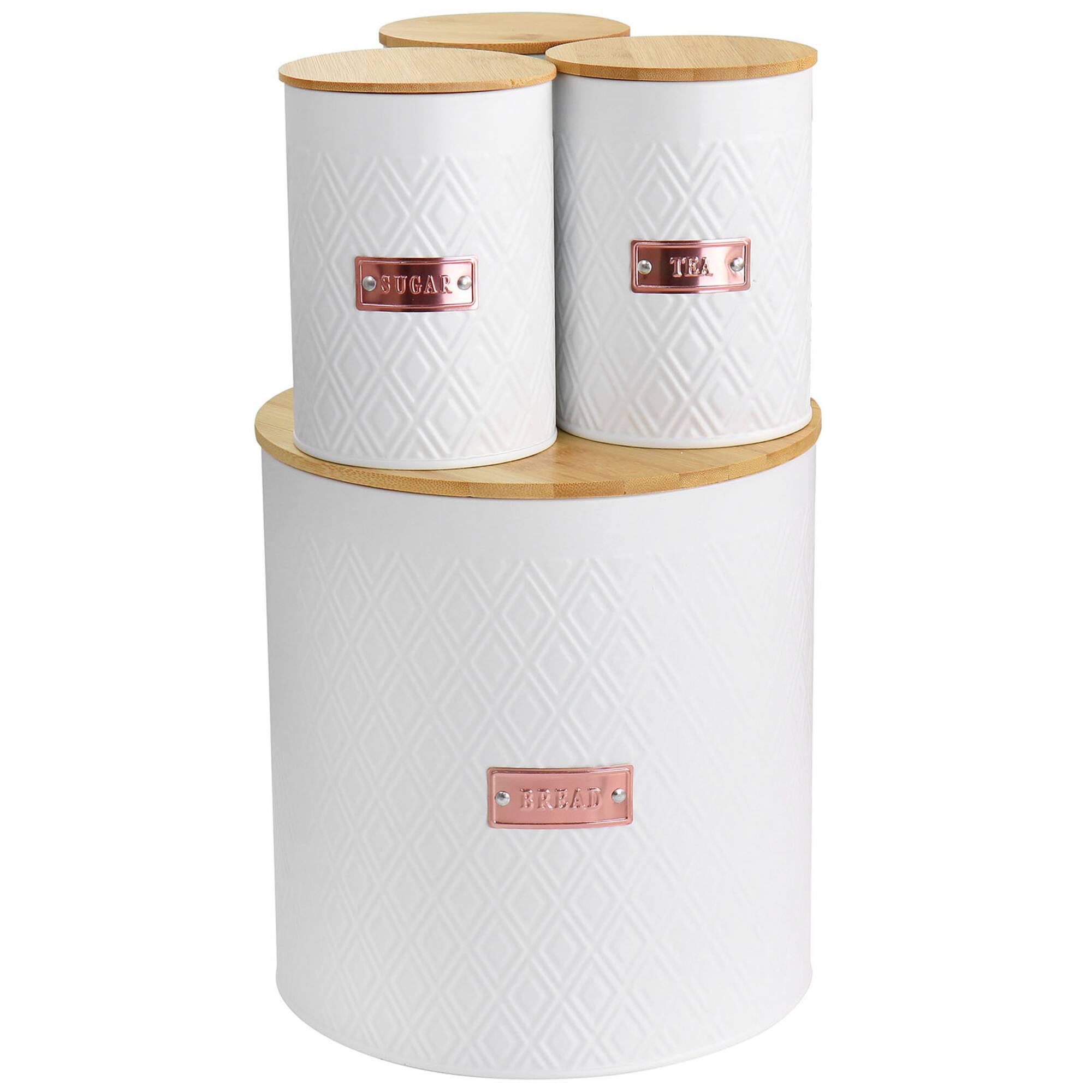 MegaChef White Iron Canister Set